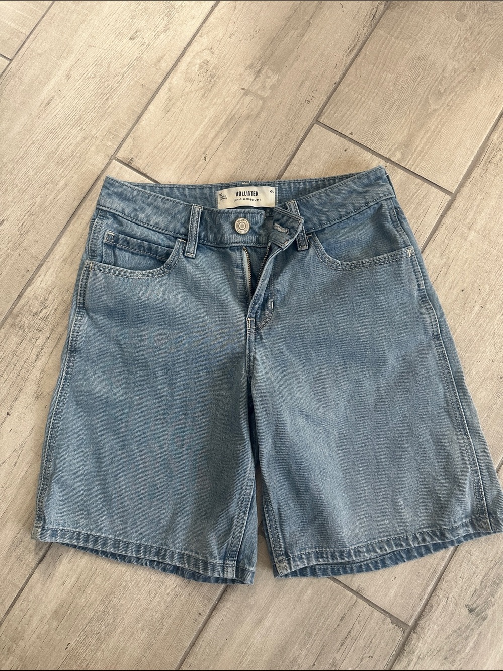 Hollister Light Wash Denim Bermuda Shorts